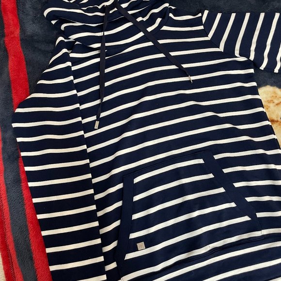 Ralph Lauren navy and white striped turtle neck top - Picture 1 of 4